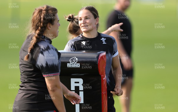 280823 - Wales Women Training Session - Jazz Joyce with Carys Phillips during training session