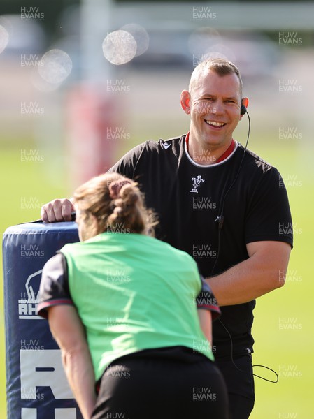 280823 - Wales Women Training Session - Ioan Cunningham during training session