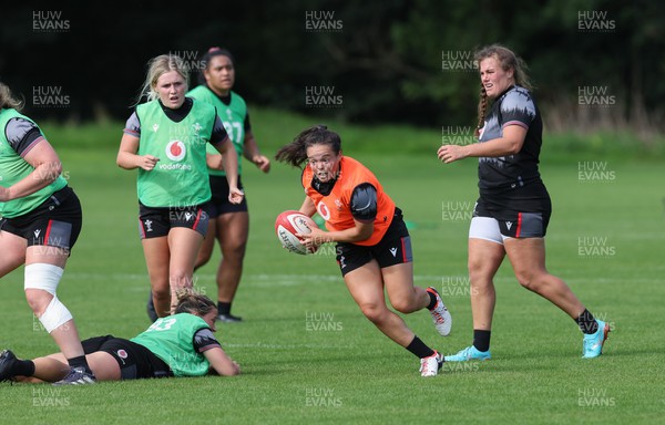 280823 - Wales Women Training Session - Megan Davies breaks during training session