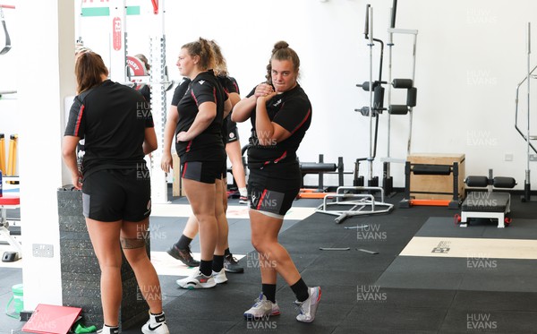 280823 - Wales Women Training Session - Carys Phillips during gym session