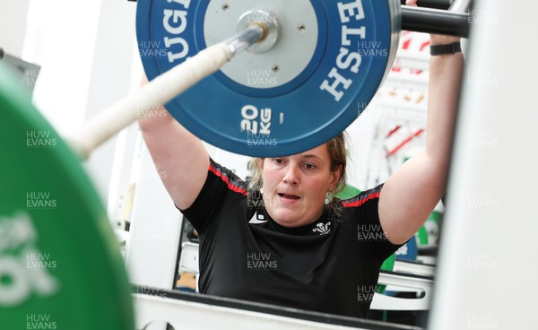 280823 - Wales Women Training Session - Cerys Hale during gym session
