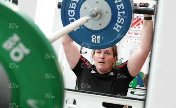280823 - Wales Women Training Session - Cerys Hale during gym session