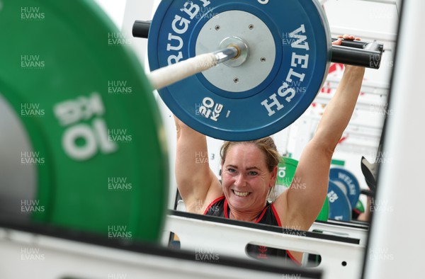 280823 - Wales Women Training Session - Kat Evans during gym session