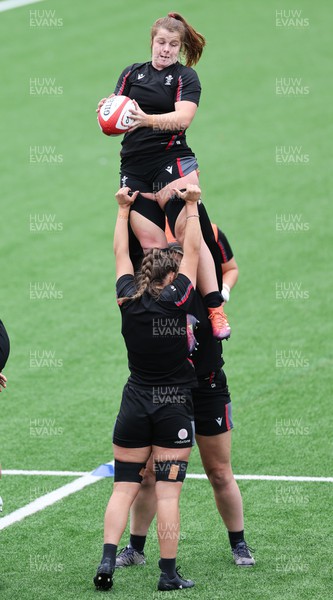 280923 - Wales Women Rugby Training Session - Kate Williams during a training session ahead of the match against USA at Stadium CSM