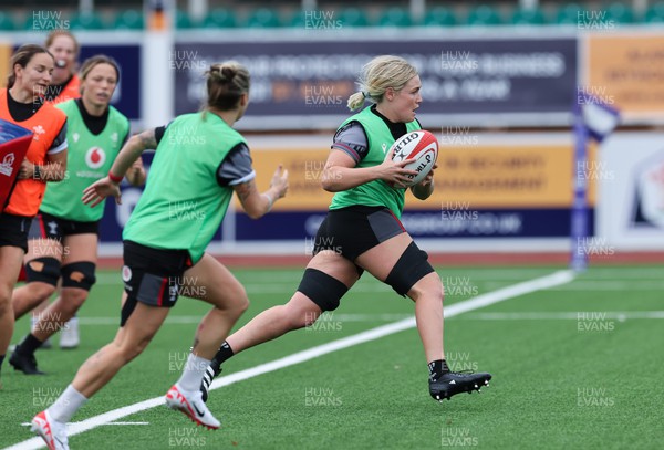 280923 - Wales Women Rugby Training Session - Alex Callender during a training session ahead of the match against USA at Stadium CSM