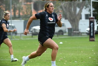 290725 - Wales Women Rugby Training at The Southport School - Courtney Keight during a Wales Women’s rugby training session ahead of the second test against Australia