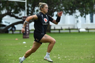 290725 - Wales Women Rugby Training at The Southport School - Keira Bevan during a Wales Women’s rugby training session ahead of the second test against Australia