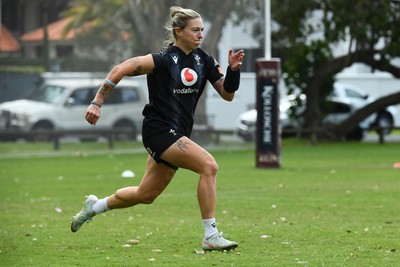 290725 - Wales Women Rugby Training at The Southport School - Keira Bevan during a Wales Women’s rugby training session ahead of the second test against Australia