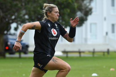 290725 - Wales Women Rugby Training at The Southport School - Keira Bevan during a Wales Women’s rugby training session ahead of the second test against Australia