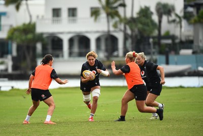 290725 - Wales Women Rugby Training at The Southport School - Georgia Evans during a Wales Women’s rugby training session ahead of the second test against Australia