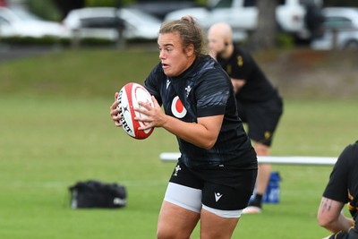 290725 - Wales Women Rugby Training at The Southport School - Carys Phillips during a Wales Women’s rugby training session ahead of the second test against Australia