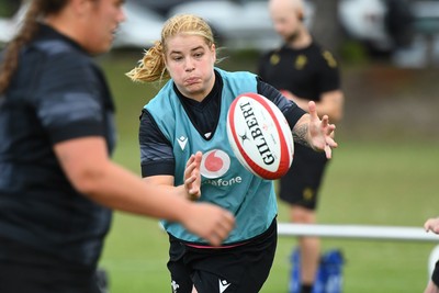 290725 - Wales Women Rugby Training at The Southport School - Bethan Lewis during a Wales Women’s rugby training session ahead of the second test against Australia