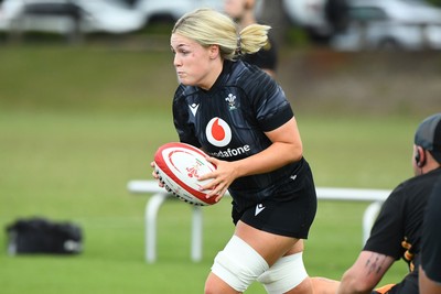 290725 - Wales Women Rugby Training at The Southport School - Alex Callender during a Wales Women’s rugby training session ahead of the second test against Australia