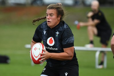 290725 - Wales Women Rugby Training at The Southport School - Carys Phillips during a Wales Women’s rugby training session ahead of the second test against Australia