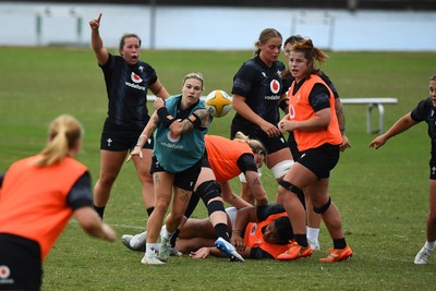 290725 - Wales Women Rugby Training at The Southport School - Keira Bevan during a Wales Women’s rugby training session ahead of the second test against Australia
