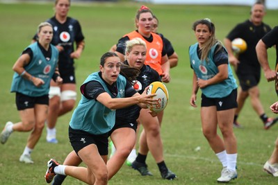290725 - Wales Women Rugby Training at The Southport School - Nel Metcalfe during a Wales Women’s rugby training session ahead of the second test against Australia