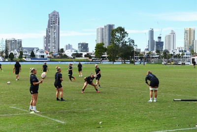 290725 - Wales Women Rugby Training at The Southport School - A general view of a Wales Women’s rugby training session ahead of the second test against Australia