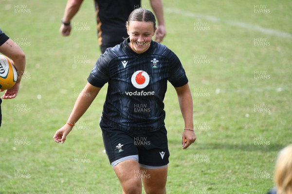 290725 - Wales Women Rugby Training at The Southport School - Lleucu George during a Wales Women’s rugby training session ahead of the second test against Australia