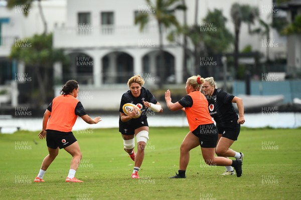 290725 - Wales Women Rugby Training at The Southport School - Georgia Evans during a Wales Women’s rugby training session ahead of the second test against Australia