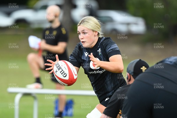290725 - Wales Women Rugby Training at The Southport School - Alex Callender during a Wales Women’s rugby training session ahead of the second test against Australia