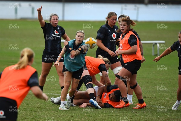 290725 - Wales Women Rugby Training at The Southport School - Keira Bevan during a Wales Women’s rugby training session ahead of the second test against Australia