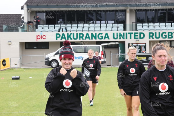 301023 - Wales Women Rugby Training Session - Alex Callender during a training session at Pakuranga United RFC ahead of their WXV1 match against Australia