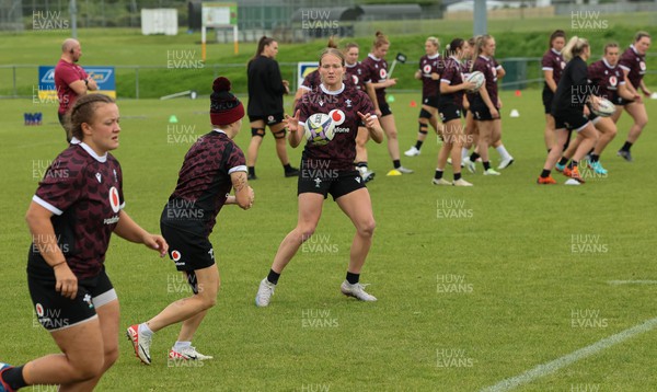 301023 - Wales Women Rugby Training Session - Carys Cox during a training session at Pakuranga United RFC ahead of their WXV1 match against Australia