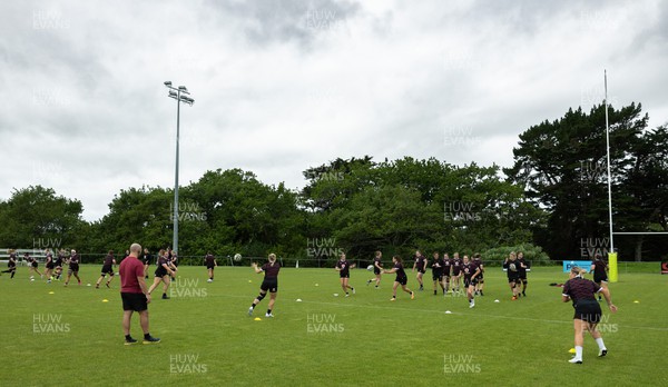 301023 - Wales Women Rugby Training Session - The Wales Women squad during a training session at Pakuranga United RFC ahead of their WXV1 match against Australia