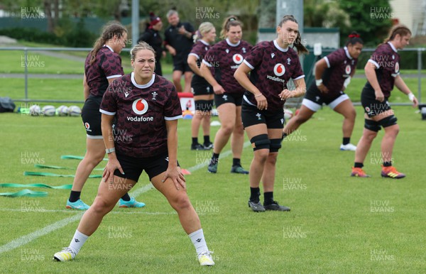 301023 - Wales Women Rugby Training Session - Kelsey Jones during a training session at Pakuranga United RFC ahead of their WXV1 match against Australia