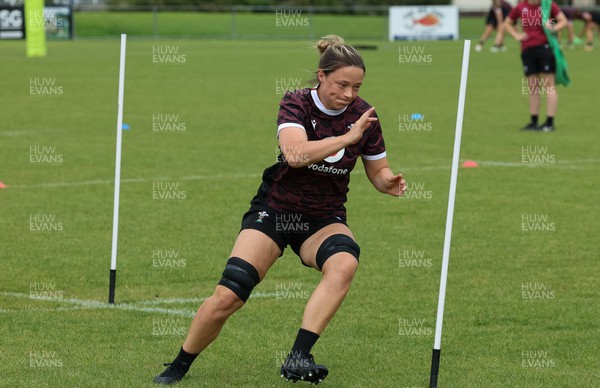 301023 - Wales Women Rugby Training Session - Alisha Butchers during a training session at Pakuranga United RFC ahead of their WXV1 match against Australia