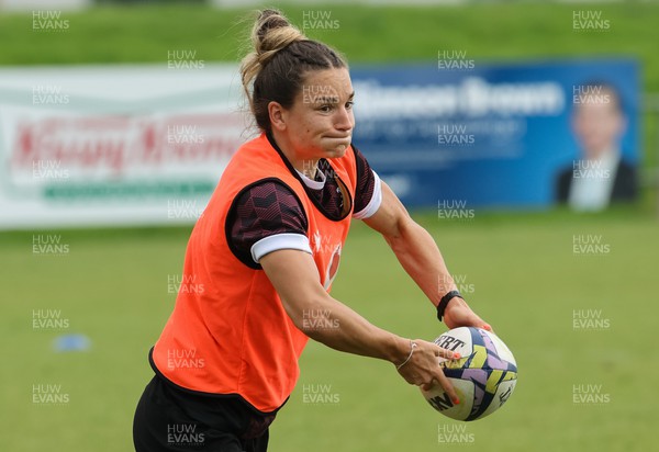 301023 - Wales Women Rugby Training Session - Jazz Joyce during a training session at Pakuranga United RFC ahead of their WXV1 match against Australia