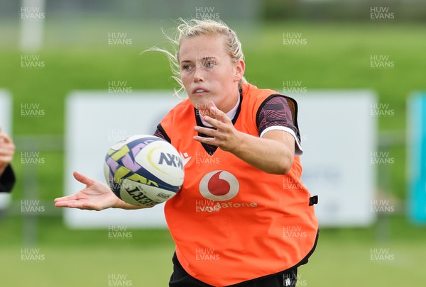 301023 - Wales Women Rugby Training Session - Meg Webb during a training session at Pakuranga United RFC ahead of their WXV1 match against Australia