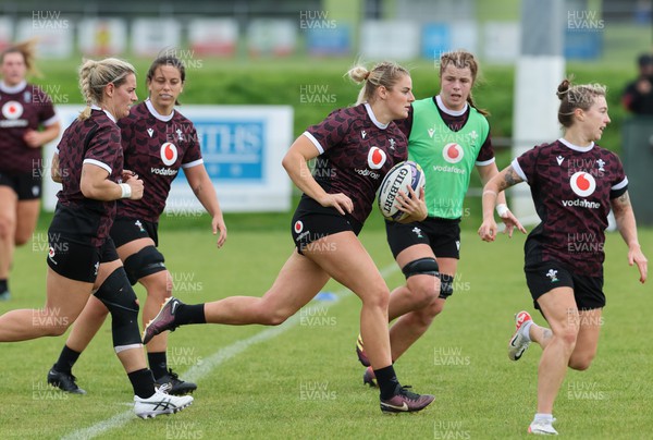 301023 - Wales Women Rugby Training Session - Carys Williams-Morris during a training session at Pakuranga United RFC ahead of their WXV1 match against Australia