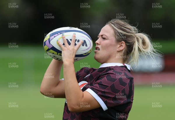301023 - Wales Women Rugby Training Session - Kelsey Jones during a training session at Pakuranga United RFC ahead of their WXV1 match against Australia