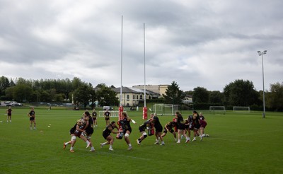 090926 - Wales Women Rugby Training Match - Wales squad members take each other on during a training match ahead of the WRX Series of matches 