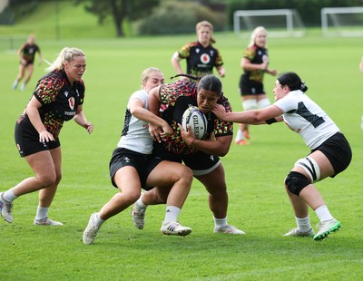 090926 - Wales Women Rugby Training Match - Sisilia Tuipulotu scores a try during a training match ahead of the WRX Series of matches 