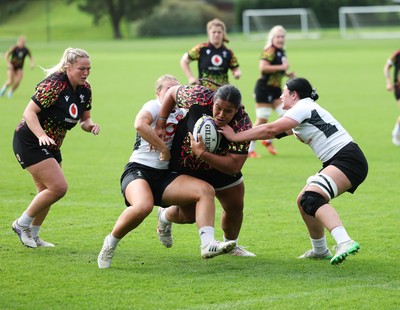 090926 - Wales Women Rugby Training Match - Sisilia Tuipulotu scores a try during a training match ahead of the WRX Series of matches 