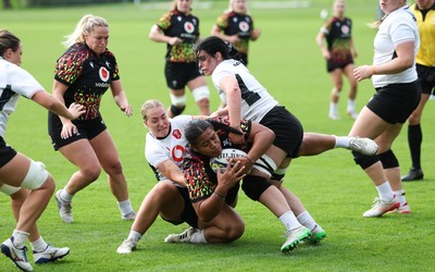 090926 - Wales Women Rugby Training Match - Sisilia Tuipulotu scores a try during a training match ahead of the WRX Series of matches 