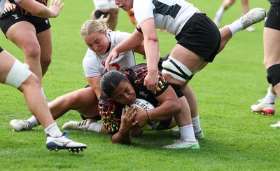 090926 - Wales Women Rugby Training Match - Sisilia Tuipulotu scores a try during a training match ahead of the WRX Series of matches 
