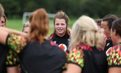 090926 - Wales Women Rugby Training Match - Kate Williams speaks to the players during a training match ahead of the WRX Series of matches