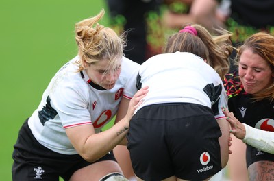 090926 - Wales Women Rugby Training Match - Bethan Lewis and Georgia Evans during a training match ahead of the WRX Series of matches