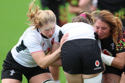 090926 - Wales Women Rugby Training Match - Bethan Lewis and Georgia Evans during a training match ahead of the WRX Series of matches