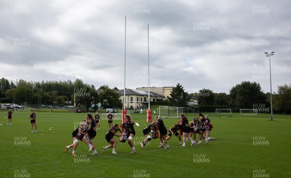 090926 - Wales Women Rugby Training Match - Wales squad members take each other on during a training match ahead of the WRX Series of matches 