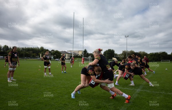 090926 - Wales Women Rugby Training Match - Wales squad members take each other on during a training match ahead of the WRX Series of matches 