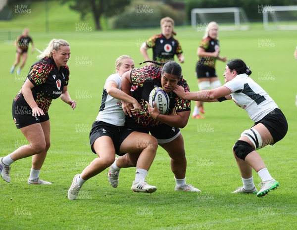 090926 - Wales Women Rugby Training Match - Sisilia Tuipulotu scores a try during a training match ahead of the WRX Series of matches 