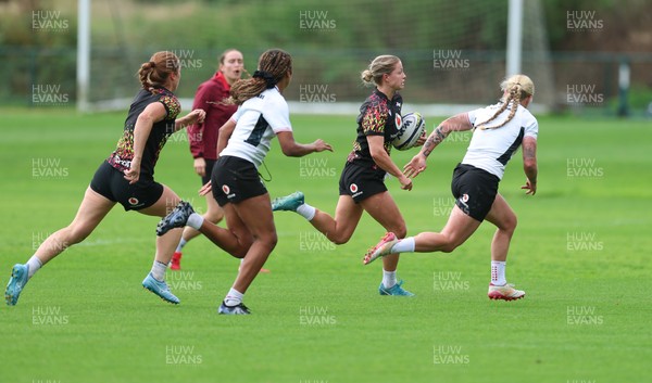 090926 - Wales Women Rugby Training Match - Amy Williams races in to score a try during a training match ahead of the WRX Series of matches 