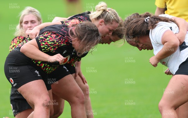 090926 - Wales Women Rugby Training Match - Wales squad members take each other on during a training match ahead of the WRX Series of matches 