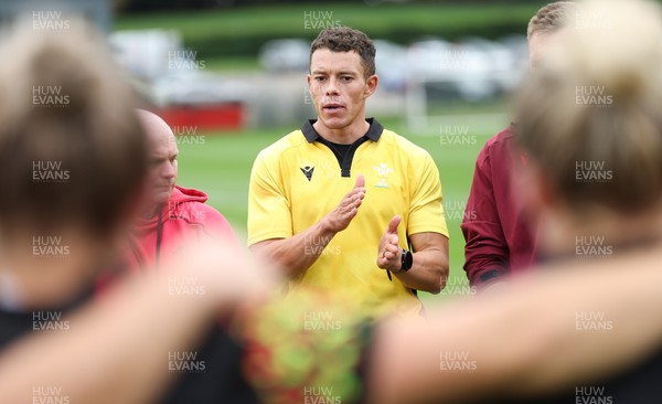 090926 - Wales Women Rugby Training Match - Referee Craig Evans who took charge of a Wales training match ahead of the WRX Series of matches 