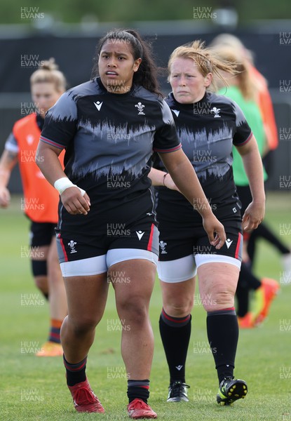 111022 - Wales Women Rugby Training Session - Wales’ Sisilia Tuipulotu and Caryl Thomas during training session ahead of their Women’s Rugby World Cup match against New Zealand