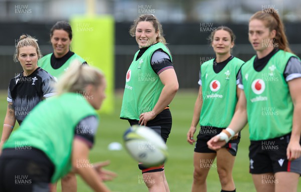 121022 - Wales Women Rugby Training Session - Wales’ Gwen Crabb, centre, during a training session ahead of their Women’s Rugby World Cup match against New Zealand